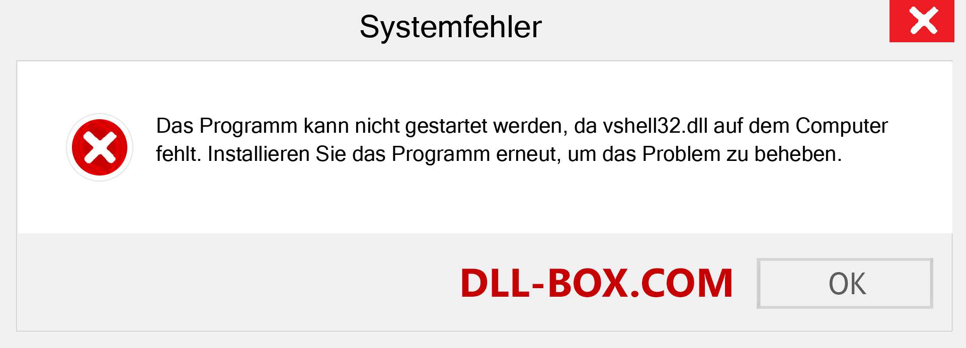 vshell32.dll-Datei fehlt?. Download für Windows 7, 8, 10 - Fix vshell32 dll Missing Error unter Windows, Fotos, Bildern